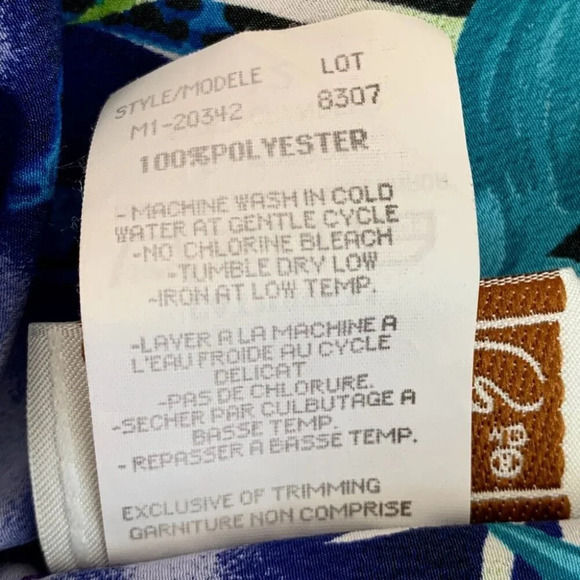 Vintage Tradition Pants Womens 12 Blue Green Floral Giraffes Patterned Flowy - Picture 7 of 8